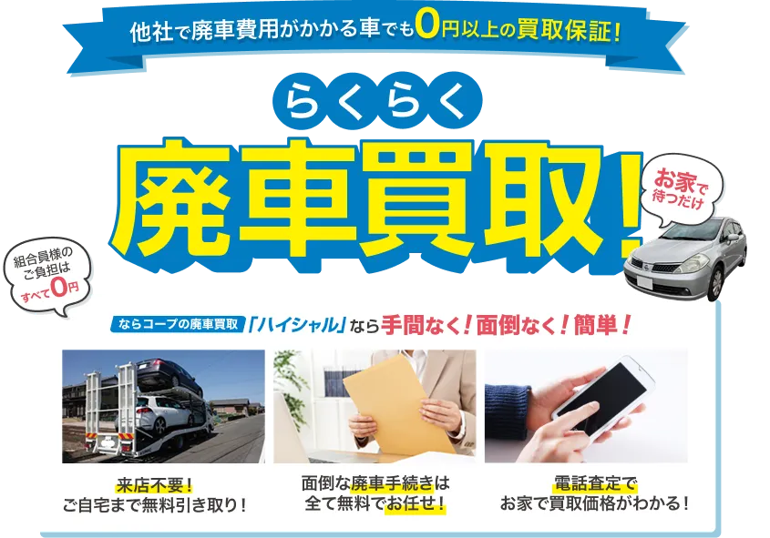 自宅からお電話一本でとっても簡単!